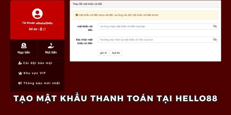 Tạo thông tin thanh toán để tiện về sau